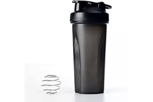Missions Protein shaker bottle- 24oz Smoothie Bottle for sports supplements shakes- Good materials, Leak Proof 600ml Gym Shaker for Protein Shakes with Shaker Ball (black)