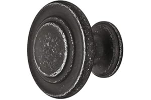 Gedotec Maniglia per mobili in ferro anticato nero – Pomello per mobili in metallo vintage – HELLAS – Pomello per armadio cucina per cassetti & ante armadio – Pomello rotondo Ø 10 mm