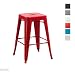 Produktbild 1x Stuhl Hocker Metall Barhocker Rot Industry Design Farbwahl Küchenstuhl STAPELBAR Esszimmerstuhl Retro