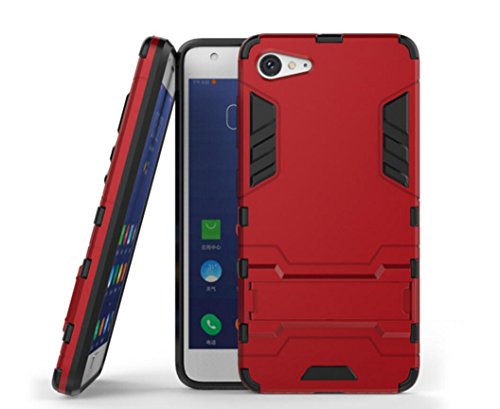 Bllosem Lenovo ZUK Z2 Case Hybrid Dual Layer PC TPU Full Body Shock Resistant Armour with Kickstand Function Case for Lenovo ZUK Z2 Red