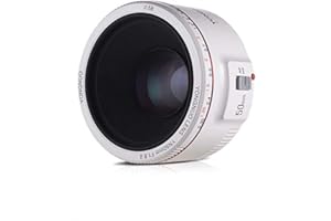 YONGNUO NAMVO YONGNUO YN50MM F1.8 II AF/MF 0.35M Distancia de Enfoque Estándar Prime Lens White para Canon DSLR Camera + NAMVO Diffuser