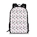 Produktbild School Bags Geometric,Persian Civilization Influenced Geometric Pattern Teardrop Shapes Curved Tip Decorative,Pink Grey White for Boys&Girls Mens Sport Daypack