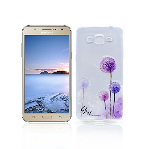 Funda Samsung Galaxy J3 2016 SM-J320F Carcasa Protectora OuDu Funda para Samsung Galaxy J3 2016 SM-J320F Caso Silicona TPU Funda Suave Soft Silicone Case Cover Bumper Funda Ultra Delgado Carcasa Flexible Ligero Caja Anti Rasgu  os Casco Anti Choque - Diente de Le  n P  rpura