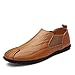 Produktbild gracosy Mokassin, Herren Damen Oxford Slipper Lederschuhe Low-Top Freizeitschuhe Blassbraun 40