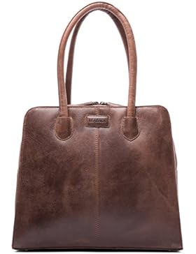 LEABAGS Lima Handtasche aus echtem Büffel-Leder im Vintage Look