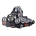 Produktbild XCSOURCE 5000LM 3x CREE XM-L T6 LED Fokus Stirnlampe Zoom Kopf Taschenlampe Fahrrad Rad Frontlampe Camping Wandern Radfahren Licht + 2 X 18650 Wiederaufladbare Batterien + 1x USB Kabel LD374