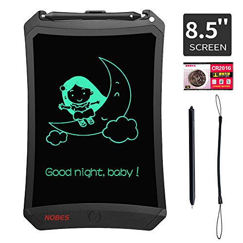 NOBES Tableta de Escritura LCD 8.5 Inch, LCD Tablero de Dibujo Gráfica, Pizarra Magica para niños diseño, Juguetes Educativo, Mensaje Doodle Pad Electrónico, para Niños, Clase, Oficina, Casa (Negro)