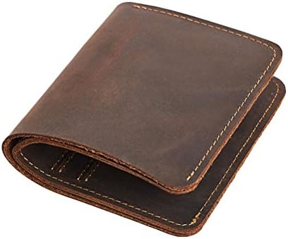 GTUKO Wallet Men Genuine Leather Card Holder Fashion Short Silm Men Mallets Male Wallet Men'S Purse Coin Purse Holders Money Bag , Deep Coffee