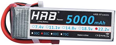 Ailikeoprte Lipo Battery 22.2V 5000mAh 50C 6S with T Plug for RC Car truck Boat Helicopter Quadcopter (T Plug)