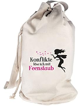 Shirtstreet24, Feenstaub, Fee Fairy bedruckter Seesack Umhängetasche Schultertasche Beutel Bag