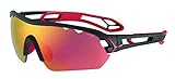 Lentes de policarbonato Cébé S\'Track Mono Gafas, Unisex Adulto, Negro/Rojo (Mate), M