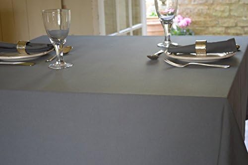 Quayside Home Charcoal Grey Tablecloth 100% Cotton (180cm round)