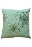 Kissenhülle - Kissenhülle, mint-bunt Stickerei "Blumen" (40/40 cm)