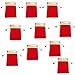 Produktbild Qinlee 10pcs Flanell Beutel Tasche Schmuck Aufbewahrung Halter Tunnelzug Schließung Taschen Geschenk Geschenktüte Kürbissack Rot