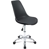 Modern Ergonomic Design Office Desk Chair Armless Chair | Padded Seat | Height Adjustable | Chrome Base with Swivel Wheels an