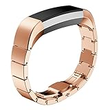 Fitbit Alta Bands, lanowo Edelstahl Watch Band Wrist Strap Armband für Fitbit Alta HR Smart Watch, rose gold