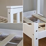 Homestyle4u Jugendbett Einzelbett Kinderbett Bettgestell 90×200 weiß Tagesbett Holzbett - 3