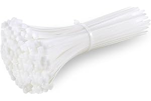 Qrity 200 białych opasek kablowych, 2,5 mm x 100 mm, nylonowe opaski zaciskowe premium, nylonowe opaski zaciskowe, bezpieczny mechanizm samozamykający, plastikowe opaski do domu, biura, DIY, ogrodu na zewnątrz