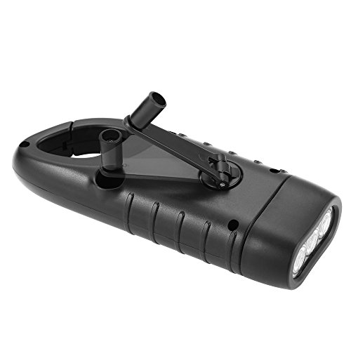 Simpeak LED Taschenlampe Handkurbel Solar Dynamo Karabiner Energie wiederaufladbare Taschenlampe für Camping Klettern Wandern - 6