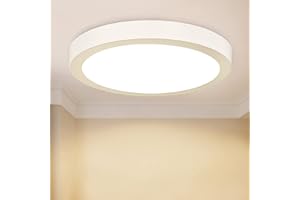 DINGLILIGHTING Bathroom Ceiling Light Waterproof, 18W Led Ceiling Light Fitting, 3000K Ceiling Lamp, Surface Mounted Led Ceiling Light for Living Room, Bedroom, Kitchen, Warm White