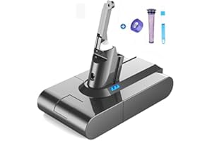 FLYLINKTECH 5000mAh Batería de Repuesto para Dyson V8, Li-Ion Compatible con Dyson V8 Absolute Fluffy Animal Series V8 SV10 Aspirador con 2 Filtros, 1 Cepillo
