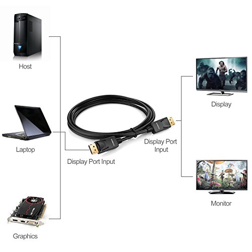 DisplayPort Kabel, Swees Ultra HD 1080p 4K Displayport 1.2 auf Displayport 1.2 Kabel Audio Video Adapterkabel mit Vergoldete Kontakte – 2m - 7