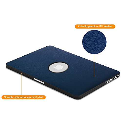 Fintie MacBook Pro 13 Retina Hülle Case – Ultra Slim Hochwertige Kunstleder Coated Hard Shell Schutzhülle Tasche für Apple MacBook Pro 13.3″ mit Retina Display A1502 / A1425 (NEUESTE VERSION, NO CD-ROM Drive) , Marineblau - 3