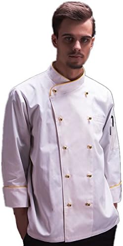 XINFU Chef's Clothing Long Sleeve White Chef's Work Jacket Unisex Double Breasted Chef Coat