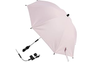 Foppla Baby Stroller Umbrella 360° UV Protection Pram Umbrella Universal Baby Stroller Parasol with Adjustable Clamp and Flexible Arm Waterproof Baby Carriages Umbrella for Bike Wheelchair Beach Chair
