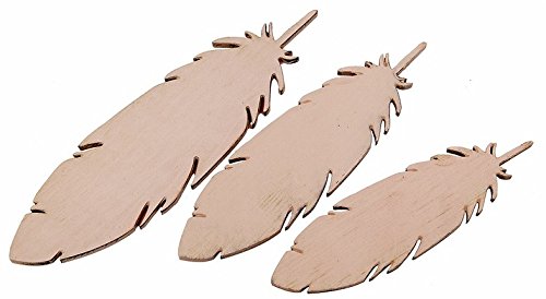 6 Stk Holzfedern ROSA Deko Feder Basteln Tischdeko Federn Holz Frühling Hochzeit Ostern Taufe 13-18cm