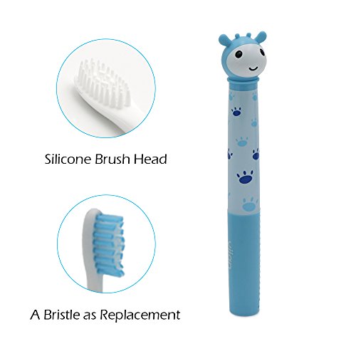 Yijan T2S New Waterproof Kids Electric Toothbrush Music Toothbrush For Children with Replaceable Brush Head (Blue)