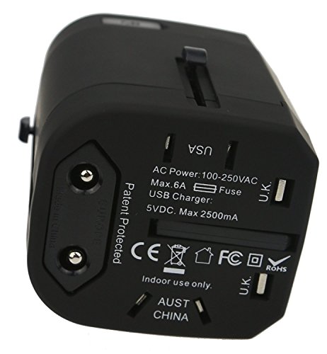 Pavoi All-in-One Reiseadapter Weltreiseadapter Universal Netzadapter Reisestecker Adapter Steckdosenadapter reise adapter Netz-Reiseadapter (USA UK EU AU) + 2.5A DUAL USB - 4