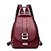 Produktbild Lady Bags New 2019 Damen Leder Rucksack Vintage Schultertasche Winter Lady Rucksack Lady Reiserucksack Mochila Student Bag Girl (Color : Rot, Size : A)