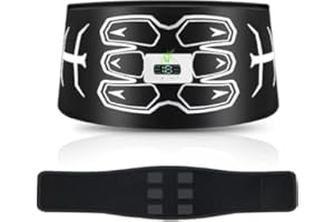 WaJiu ABS Trainer Muscle Stimulator,Washable EMS Muscle Stimulator, Non-Replacing Skin-Friendly Silicone Pad, 6 Mode 15 Intensity Level, Stomach Toning Belt for Men&Women.