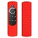 Produktbild CASEBOT Hülle für Fire TV Stick mit Alexa-Sprachfernbedienung (1. Generation), Amazon Echo/Echo Dot Alexa Voice Remote - Leichte Rutschfeste Stoßfeste Silikon Schutzhülle, Rot