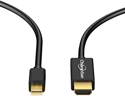 Mini DP to HDMI 4K Resolution, ChampSun 6ft Gold Plated Mini DisplayPort Thunderbolt 2 to HDMI Adapter Video Cable Surface Pro 3, Pro 4, Pro 5, Apple Macbook Pro/Air, iMac, Mac Mini, Lenovo ThinkPad