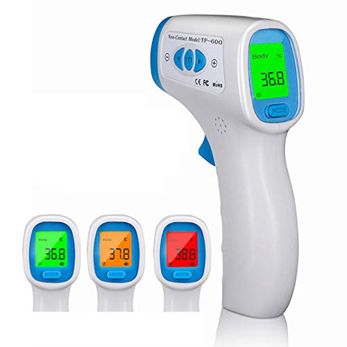 Preisvergleich Produktbild Digital Ohr-Thermometer + Stirnthermometer + Für Erwachsene, Babys, Objekte, Raumtemperaturmessung, mit LED-Farmwarnung (grün Orange Rot)