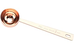 Benoon Cuillère à Café, Cuillère à Mesurer en Poudre à Café Au Lait en Acier Inoxydable à Long Manche 15 ML / 30 ML Or Rose 15 ML