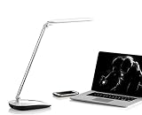 WILIT® T12 10W dimmbare Schreibtischlampe LED mit Touchfeld für 7 Helligkeitsstufen, Augenschutz, weiß - 4