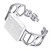 Produktbild Mumuj Edelstahl Kette Stil Armband, Edelstahlarm Metall Strap mit Interlock Robust Langlebig Unisex Ersatzband Band Wristband für Apple Watch Serie 1/2/3/4 42 / 44mm (Silber)
