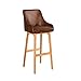 Produktbild Barstuhl SCANDINAVIA MEISTERSTÜCK Massivholzbeine antik coffee Tresenstuhl Barhocker Tresenhocker Hausbar skandinavisches Design