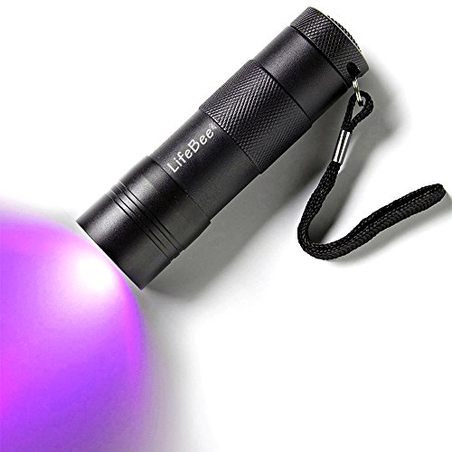 Kungix UV Taschenlampe mit 12 LEDs , Haustiere Urin-Detektor für eingetrocknete Flecken Ihrer Hunde, Katzen und Nagetiere auf Teppichen, Vorhänge, Gardinen, Möbel und anderen Stoffen, Hund usw 3xAAA-Batterien inkl - 2