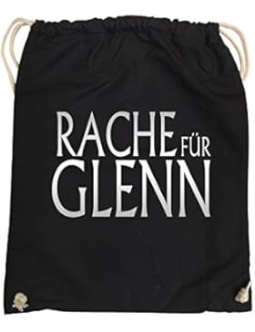 Comedy Bags - RACHE FÜR GLENN - WALKING DEAD - hipster Turnbeutel, bedruckter Gymbag aus 100 % Baumwolle, praktischer...
