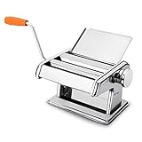 ✔ CALIDAD Y BIENESTAR PREMIUM: esta máquina de pasta de doble corte está hecha de acero inoxidable resistente de alta calidad, construcción duradera, fácil de usar y fácil de limpiar, perfecta para hacer una variedad de platos de pasta fresca hecha en casa.