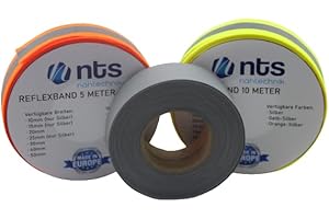 nts Nähtechnik 5 Meter Reflexband, Reflektorband, in 7 Breiten, Farbauswahl (Silber, 40mm)