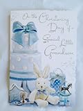 On The Christening Day of A Special Little Grandson - Christening Day Card JJ