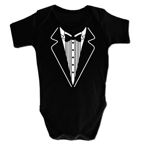 Funny Baby Grow Tuxedo Boy Babies Clothing Cool Fun Gift 12-18 Months Black