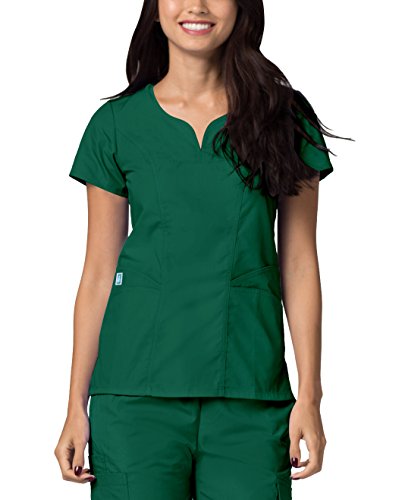 Adar Uniforms Uniformes Médicaux Blouse à Poche Incurvée Glamour Haut d'Hopital Vêtements de Travail pour Femmes - 2632 Couleur: HGR | Taille: S