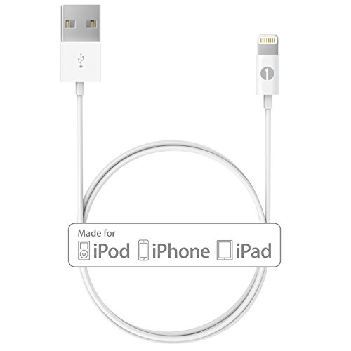 [Apple MFI Certified] 1Byone Lightning to USB Cable 3.28ft (1M) for
iPhone 7/7Plus, iPhone 6/6s, 6/6s Plus, iPhone 5/5s/5c, iPad with
Retina display, iPad mini, iPad Air, iPad Pro,iPod nano 7th Gen and
iPod touch 5th Generation for iPhone Charger Cable-1-Year Limited
Warranty