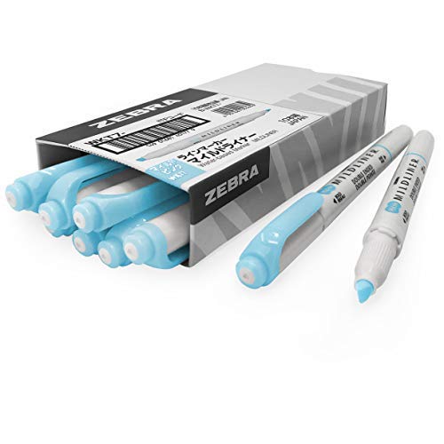 Zebra Mildliner Creative Textmarker, doppelseitig, Blau, 10 Stück